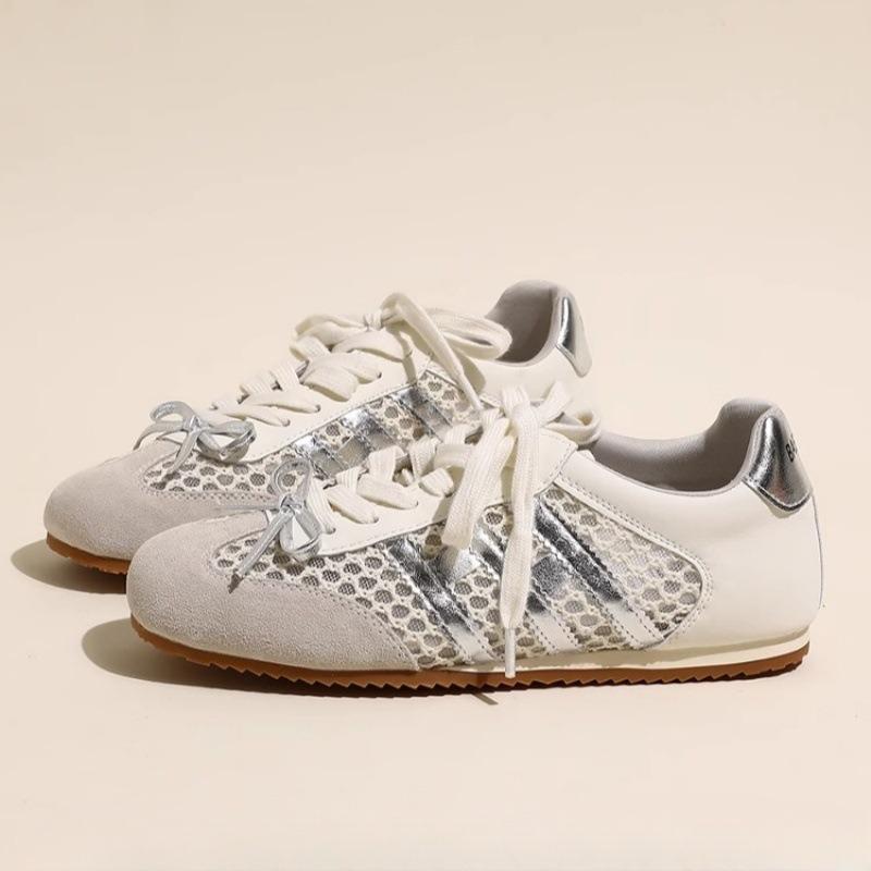 Breathable mesh leather sports and leisure shoes women's summer new lightweight flat net shoes