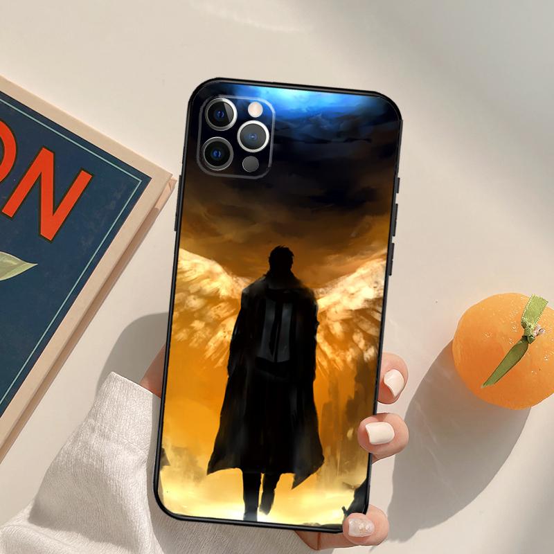 

Supernatural Castiel Angel Funda Case For iPhone 16 Pro Max 15 14 11 12 13 Pro Max Mini XR 16e 16 15 Plus Phone Cover iPhone 11