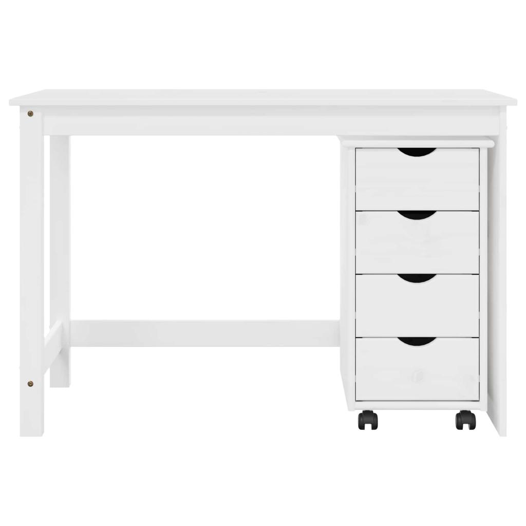 Desk Cabinet Set 2 Pieces White Solid Pine Wood