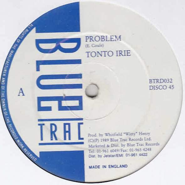 

12-дюймовая пластинка TONTO IRIE STEPPA Problem Short A Breath BTRD032 Blue Trac Recor 1989 Великобритания Регги Ска Даб Б/у