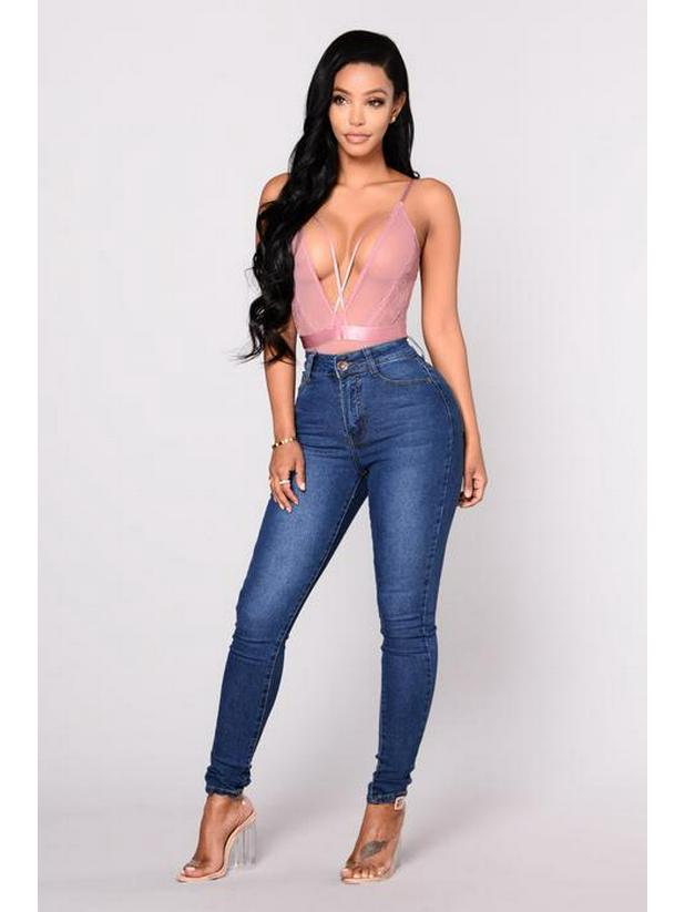 Women's Slim High-Stretch Pencil Jeans for Europe and America