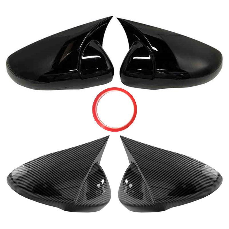 Volkswagen Golf 6 Carbon Fiber Pattern Rearview Mirror Shell Gloss Black Protective Cover