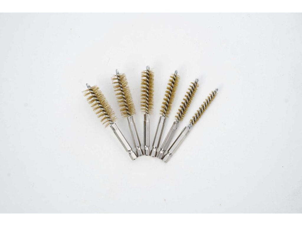 Hexagonal Rod Gun Pipe Brush - 304 Stainless Steel Wire for Rust Removal, Grinding, and Deburring.