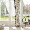 1PC NAPEARL 70-80% Blackout Degree European Retro Printed Ruffle Edge Blackout Curtain for Bedroom Living Room Home Decor