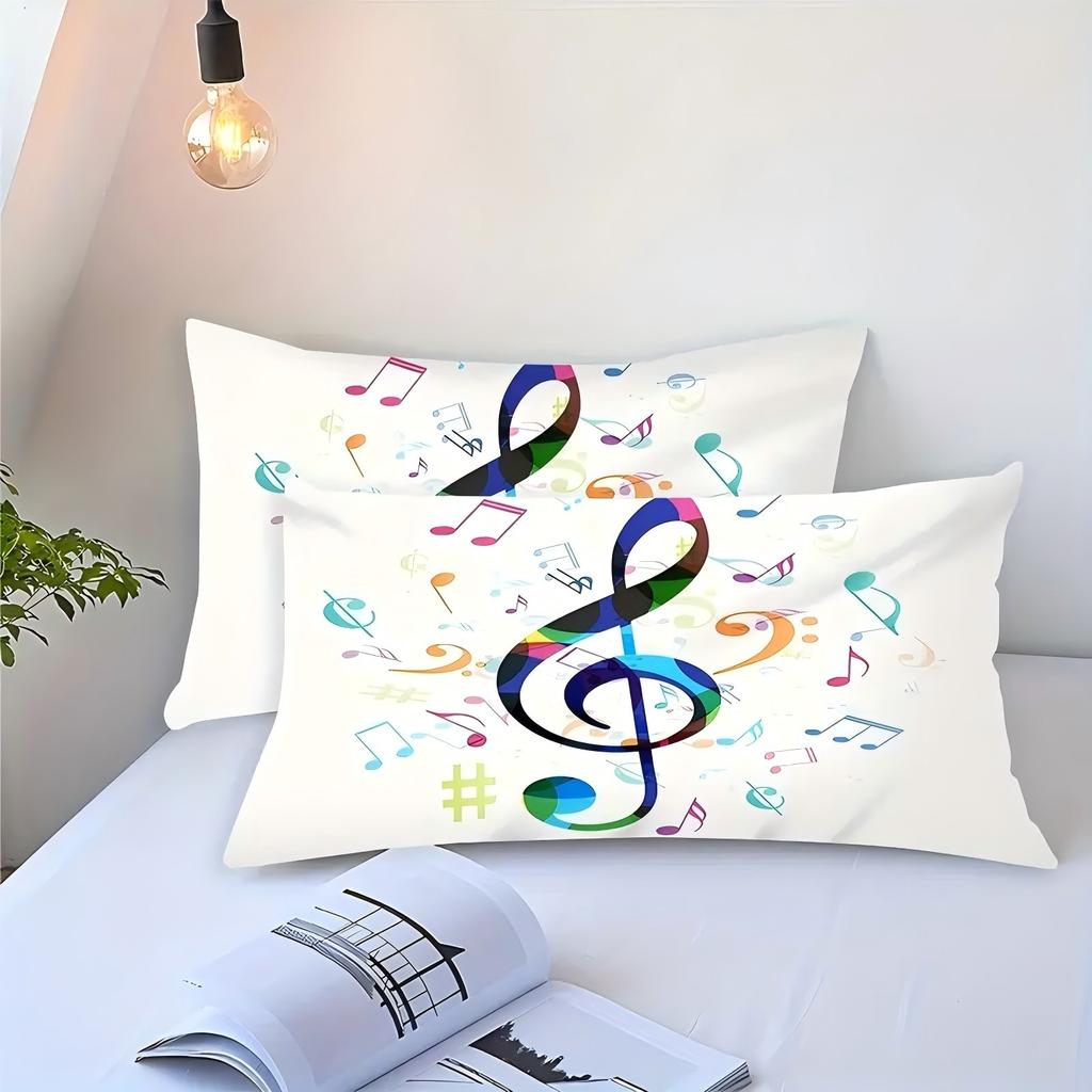 Rainbow Notes Pattern 3D Printed Duvet Cover Set Abstract Art Colorful Style Quilt cover set Soft Comfortable Luxury Bedding Set