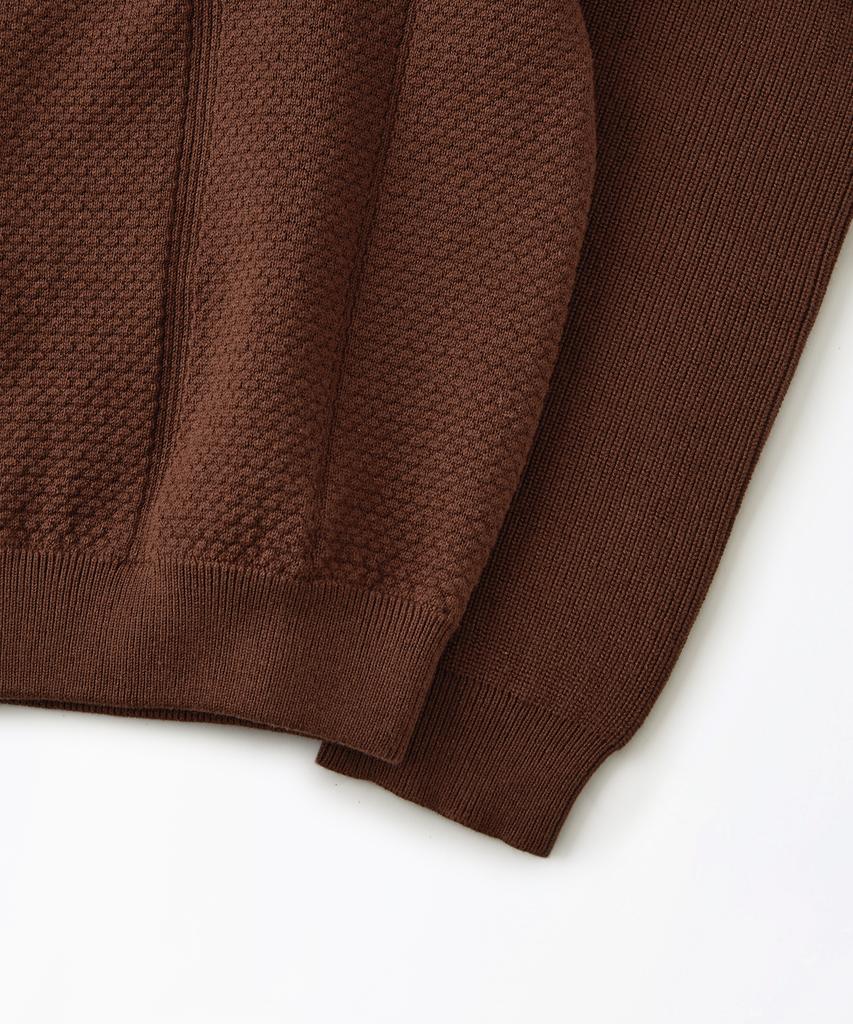 OUTSTANDING Ls Stripe Collar Knit Cardigan_Brown