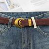 Retro Buckle Suede Leather Belt Luxury Design Waistband Trendy Waist Belt  For Women