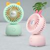 Desktop Small Fan Cartoon Animal Ear Shape USB Powered Bedroom Desk Fan Adjustable Wind Speeds Anti-Slip Base Fan