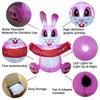 1.5M/4.9FT Easter DIY Inflatable Toy Rabbit Pulling Banner with LED Lights Outdoor Garden Yard Holiday Festival Decoration