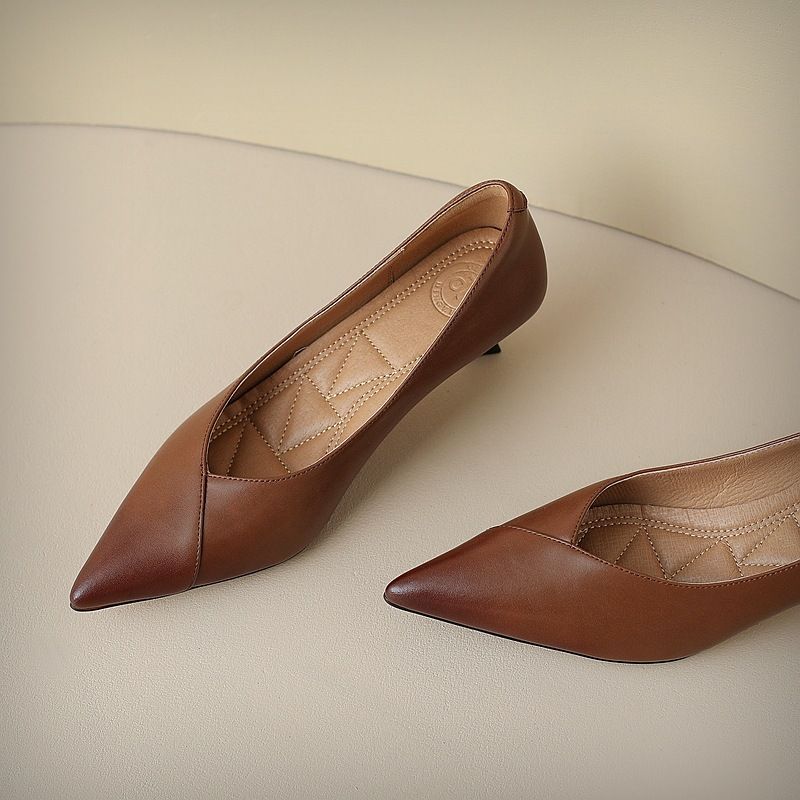 Retro With Medium Heels Women's Shoes Office Pointed Toe Ladies Pumps Quick Delivery Popular Chic and Elegant Spring Shoe Sale