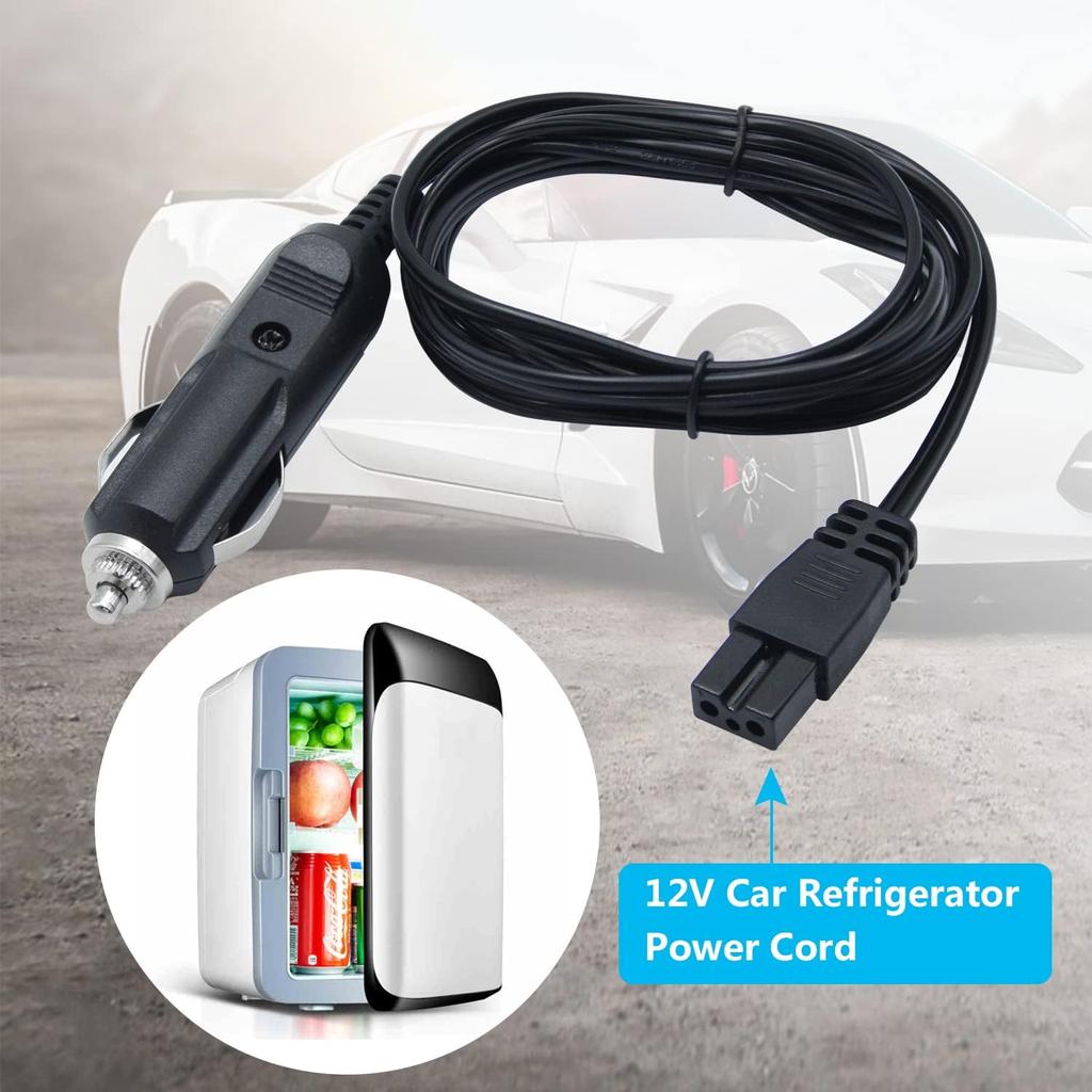 12V Car Cooler Plug Power Cable,Mini Fridge Cool Replacement Power Extension Cable,Car Cooler 2 Pin Lead Wire Plug (1.8M)