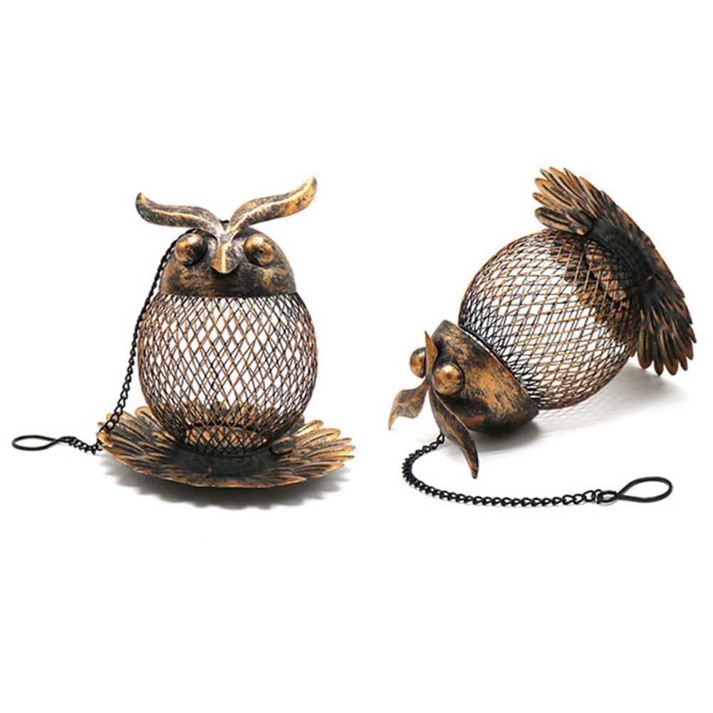 Utomhus hängande kolibrimatare Tecknad Uggla Form Stor kapacitet Vildfågelmatare för trädgårdsgårdsdekoration