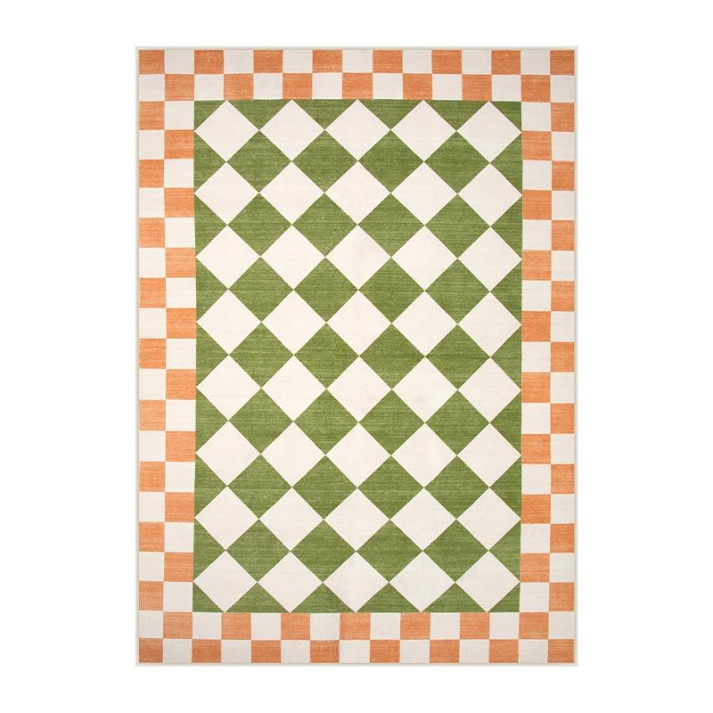 Living Room Carpet Big Size Machine Washable Foldable Floor Mat Children's Bedroom Bedside Rug Colorful Checkerboard Style Rugs