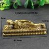 Vintage Gold Brass Sleeping Buddha Figurines Copper Guanyin Ornaments Statue Home Desk Decoration Car Decoration Accessories