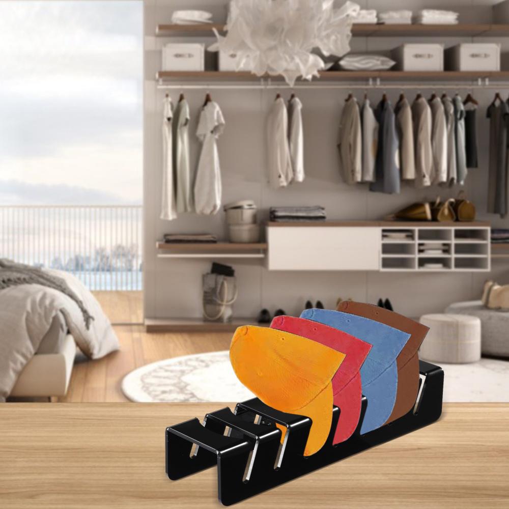 2Pcs Hat Organizer for Baseball Caps, 14 Ball Cap Storage Organizer Rack, No Install Acrylic Basebal