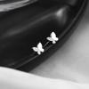 Real 925 Silver Butterfly Mini Stud Earrings For Women Classic Insect Fine Jewelry Minimalist Accessories