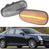 NJSBYL STS Clear Lens Side Marker Lamps Replacement for Cadilla.c STS 2005-2011 Driver Side/Passenger Side Fender Amber LED Turn Signal Lights Kits