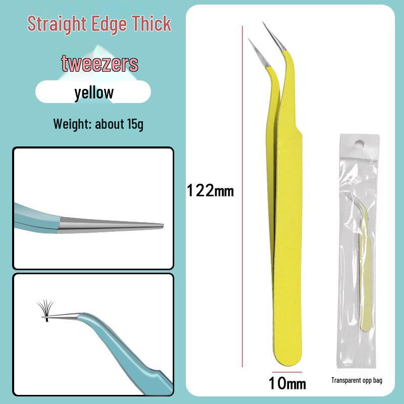 Colorful Stainless Steel Curved Tweezers for False Eyelashes and Planner Clips