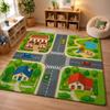 Kids Traffic Play Rug Bedroom Living Room Carpet,Town Game Cutecore Room Decor Children Floor Mat Home Decor Home Garden