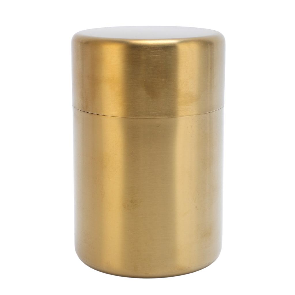Tea Canister Gold 304 Stainless Steel Sealed Damp Proof Coffee Sugar Tea Leaf Jar