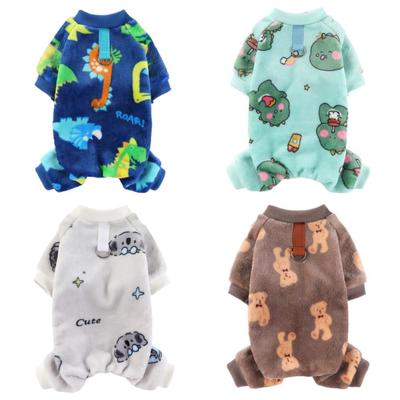 Fashion Winter Warm Dog Jumpsuit Fleece Bear Dinosaurs Pet Dog Clothes XS-4XL Costumes Pajamas Coat For Small Medium Dogs