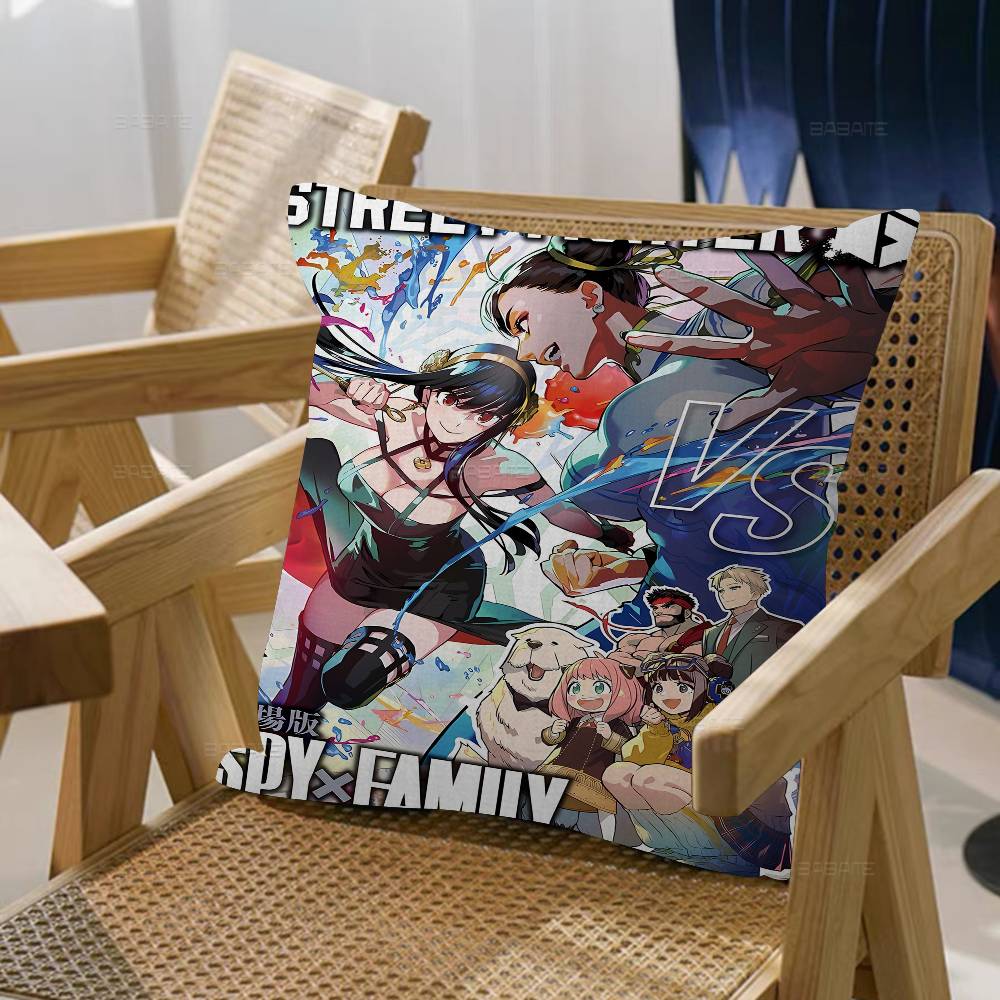 Anime S-Spy X Family Cushion Cover Pillowcase Upholstery Sofa Throw Pillow Home Decor Pillowcas