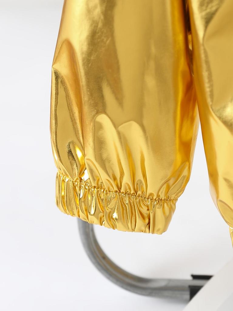 Jungen Glänzende Metallische Bühnenjacke, Kinderpartykostüm, Modenschau Oberbekleidung für Jungen 130-170