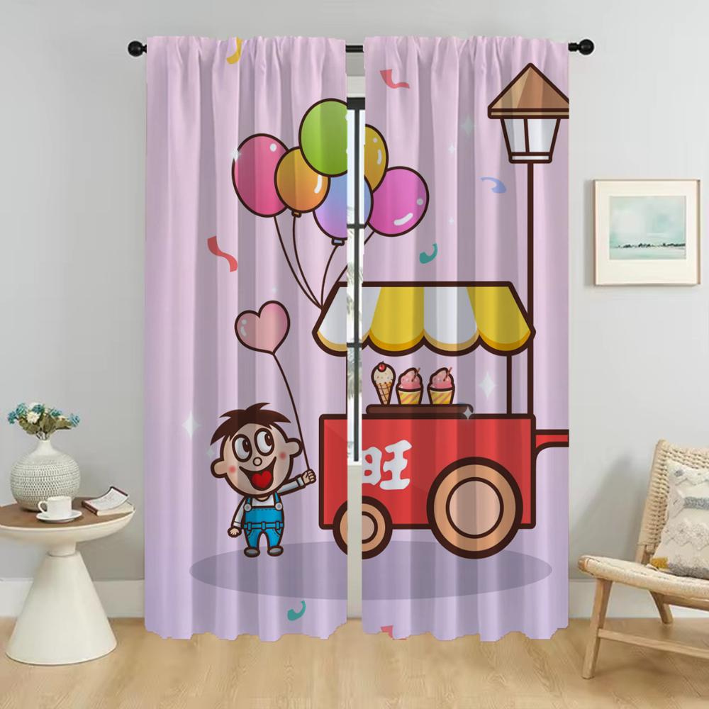 Modern Living Room Curtains for Camera Wangwang Tulle for Bedroom Home Interior Curtains 2 Pieces Halloween Decoration Shades