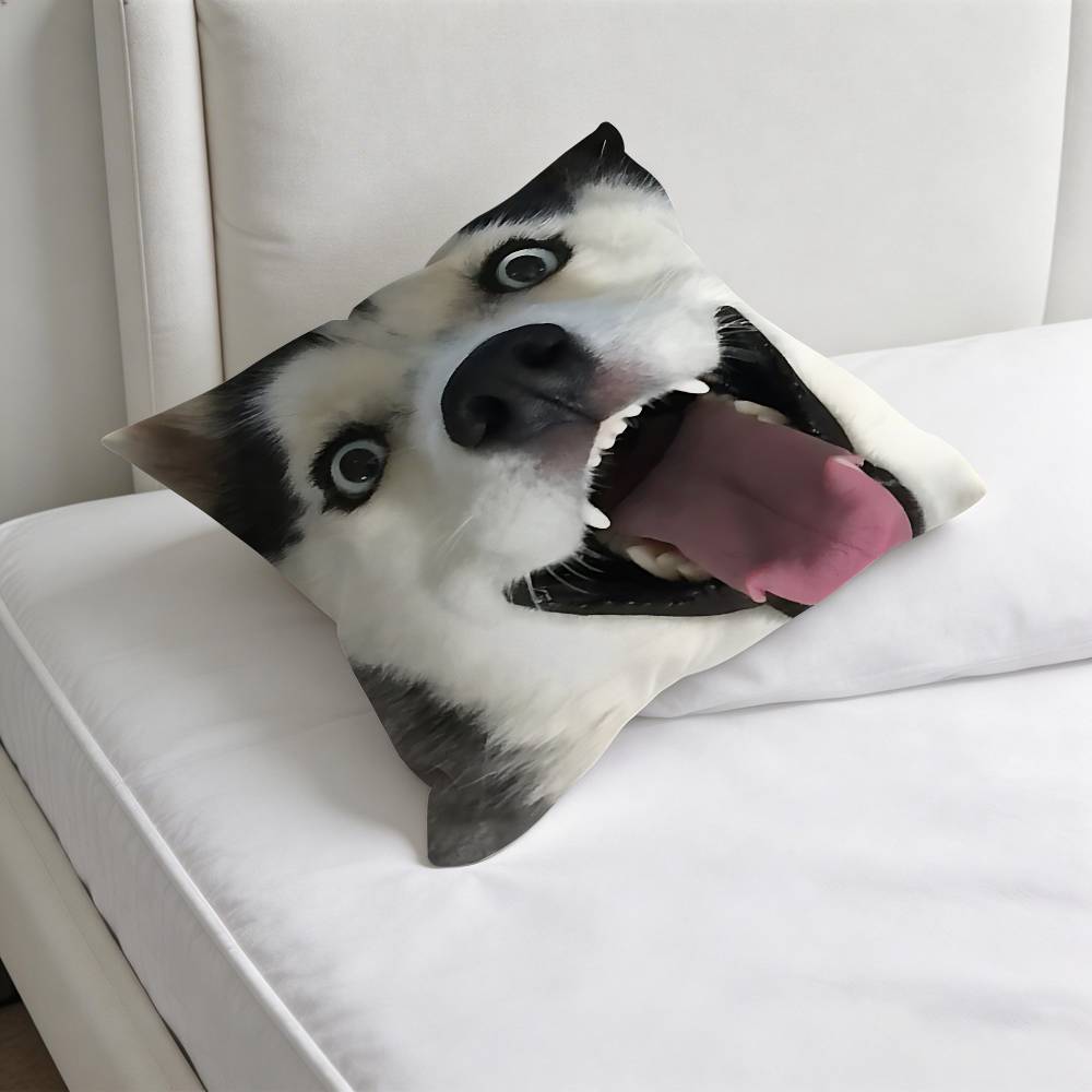 Husky PPuppy Dog Decorative Square Pillow Cover Modern Cushion Case for Living Room Bedroom