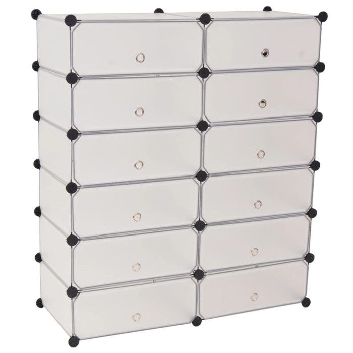 VidaXL Shoe Cabinet with 12 Compartments White