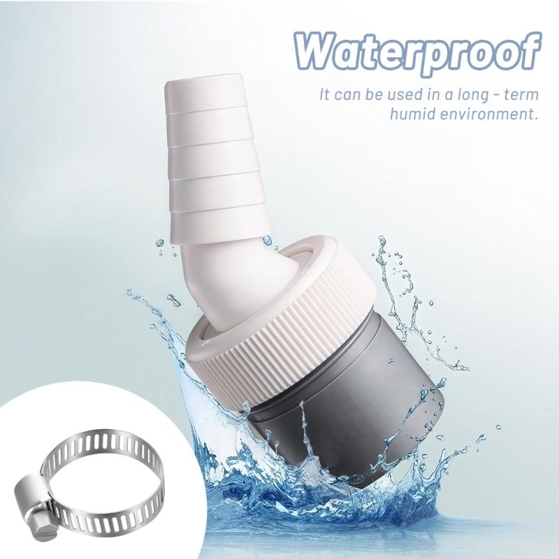 Washing Machine Drain Connector Plastic Construction with Corrosion Resistant Hose Clamp for Dishwasher Dryer Sink
