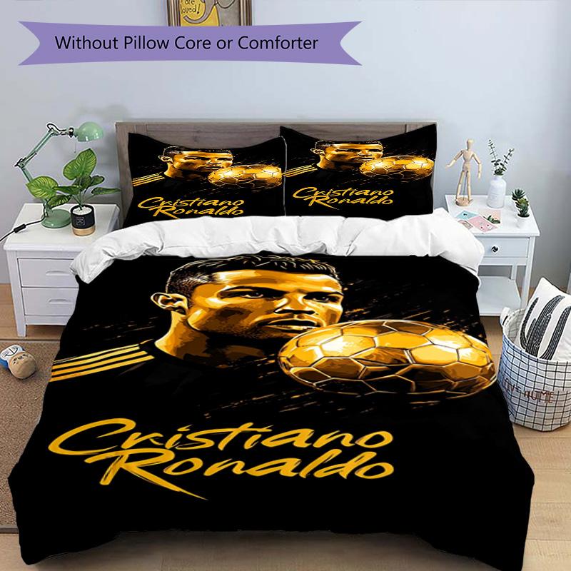 Ronaldo's Muscular Celebration Bedding Set, Breathable Duvet Cover with Pillowcases, Soft Bed Linen for Bedroom Home Decoration, Perfect Festival Birt