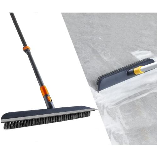 CLEANHOME Deck Brush, Bath Brush, Tile Brush, Extendable 94-130cm, Cleaning Supplies for Bath, Bathroom, Balcony, Entryway, Floor, and Garden Use (Gra