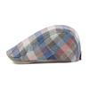 Beret w kratę, męski i damski, kapelusz przeciwsłoneczny, brytyjski, zabytkowy, czapka typu Forward, czapka z daszkiem, czapka gazeciarza, czapka z daszkiem, czapka kierowcy, czapka Ivy, czapka Gatsby'ego, malarza