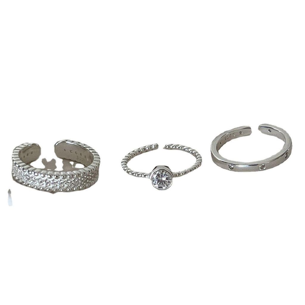 Fairy Layered Zirconia Adjustable Women's Ring - Trendy Shiny Open Index Finger Accessory