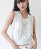 Rubati Hand-Embroidered Vintage Flower Knit Vest_Ivory