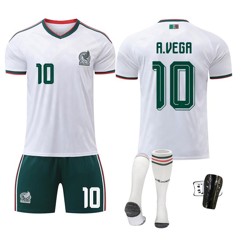 2526 World Cup Mexico Away Football Jersey No. 14 Jersey, White 9 Raul 22 Lozeno Correct Set