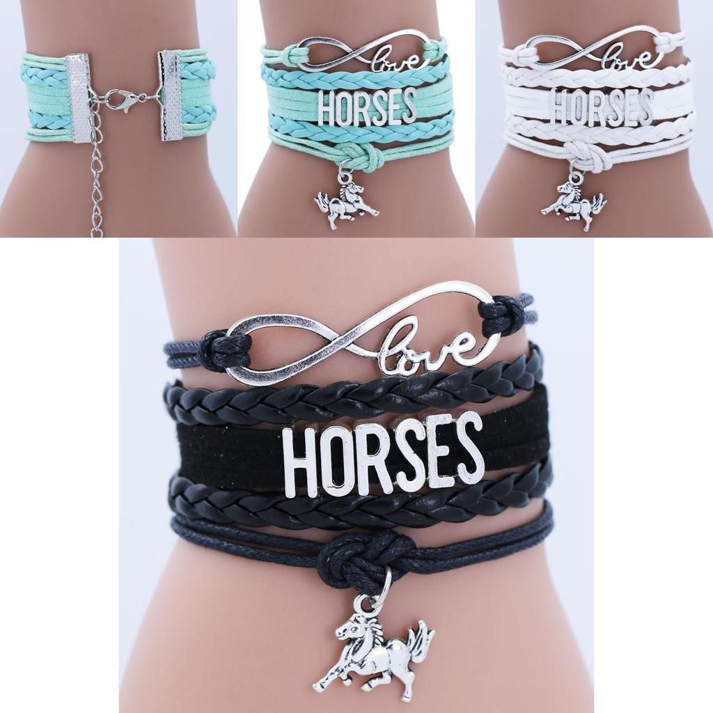 Kůň přání Slitina Kůň Přívěsek Ručně vyráběný Náramek Trendy Evropský a Americký Styl Perfektní Dárek Pro Oslavy Výročí