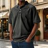 Men Button Holiday Shirt Short Sleeve Turndown Collar Tee Casual Stylish Loose Fit Shirt