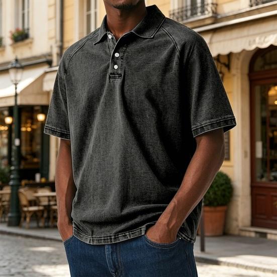 Men Button Holiday Shirt Short Sleeve Turndown Collar Tee Casual Stylish Loose Fit Shirt