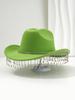 Cross-border Popular Women's Unique Sweet Top Hat Square Point Diamond Hat Chain with Rhinestone Tassel Suitable for Music Parties