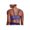 Under Armour Crossback Printed Letter Medium Support Sports Bra Women Underwear Carbon-Blue 1372761-561