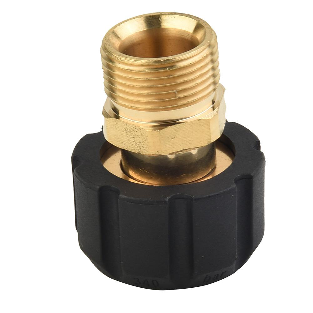 Efficient Brass Pressure Washer Hose Coupling Screw Nipple M22 Male14mm to M22 Female15mm 4500PSI Max Working Pressure
