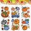 DIYDEC 6 Sheets Fall Window Clings Double-Sided Window Stickers with Orange Maple Leaves Pumpk Blue Truck Thanksgiving Window Decals for Autumn Home