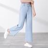 Summer 2025 Women's Slimming Wide-Leg Denim Pants - High Waist, Korean Style 