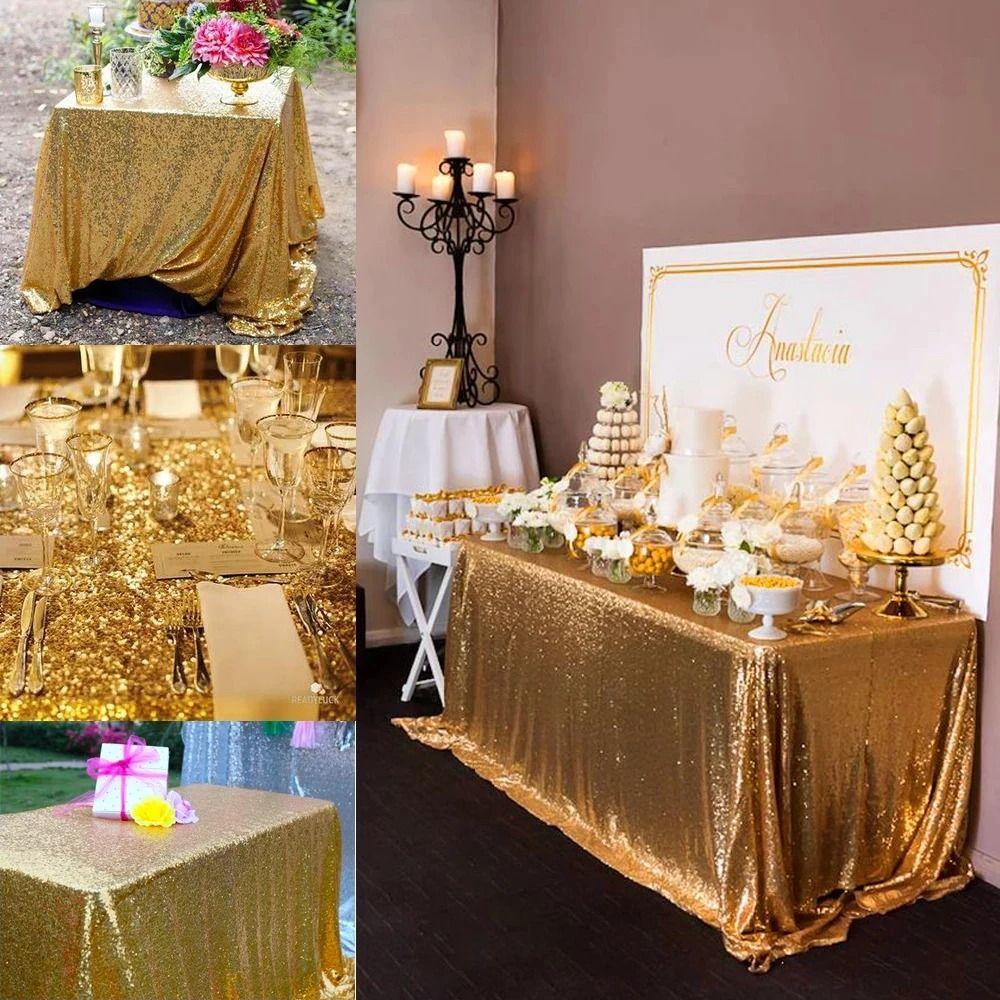Sparkling Sequin Tablecloth Gold Table Cover Party Supplies Glitter Table Cloth Hotel