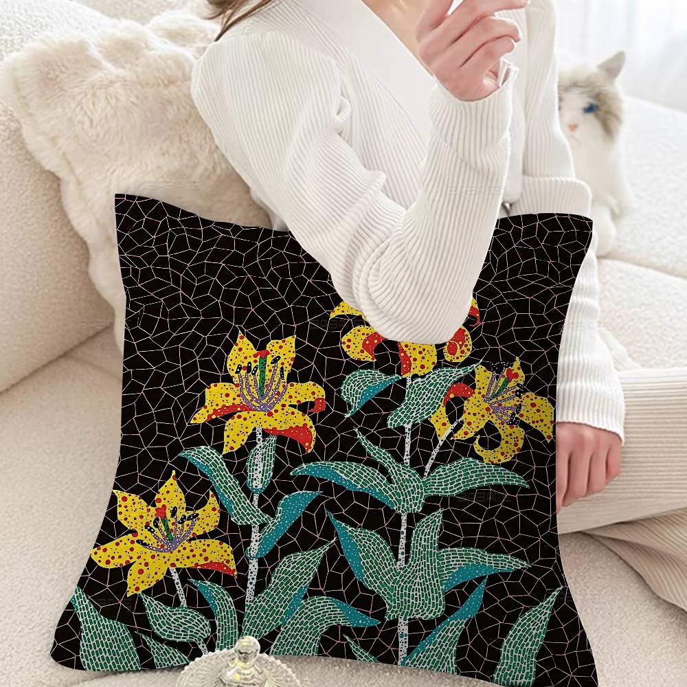 Yellow Dots Yayoi Kusama Lucky Dragon pillow cover sofa cushion cover home room decoration children gift