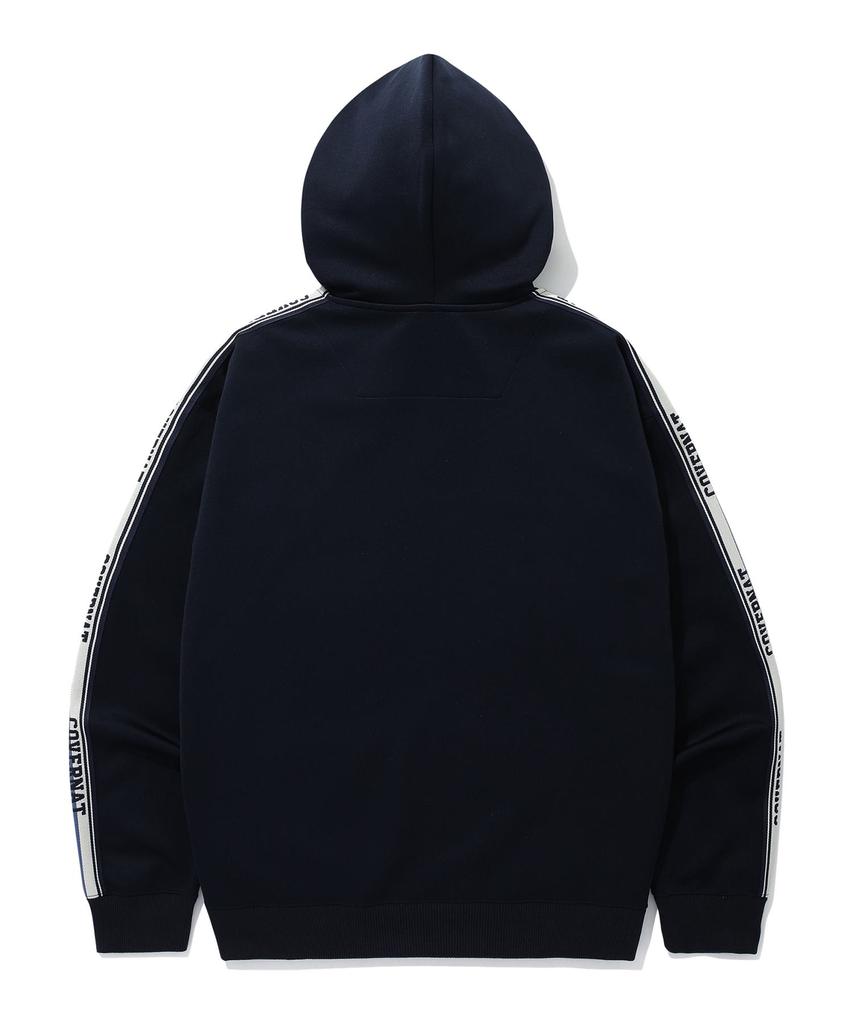 COVERNAT Retro Track Hoodie Zip-Up Navy