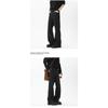 Men Cleanfit Black Draped Loose Straight Flared Casual Pants