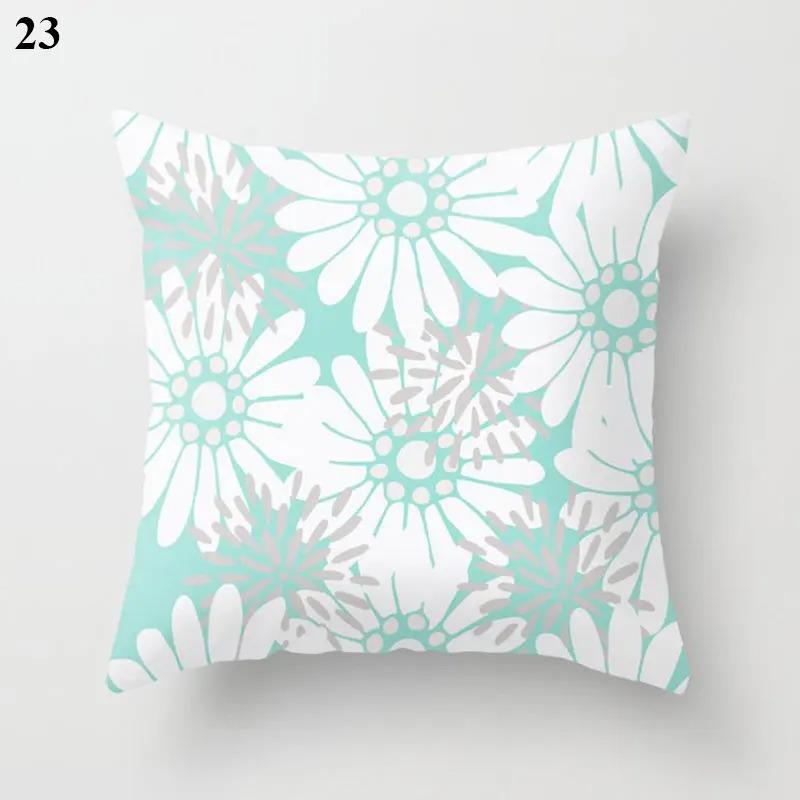 Mint Green Printed Decorative Pillowcase Office Living Room Car Ornaments Home Pillowcase